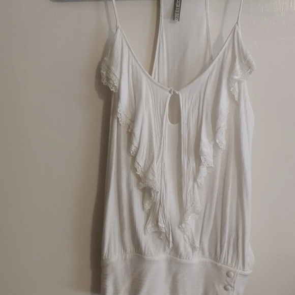 Guess Tops - Off white Guess spaghetti strap top Size M